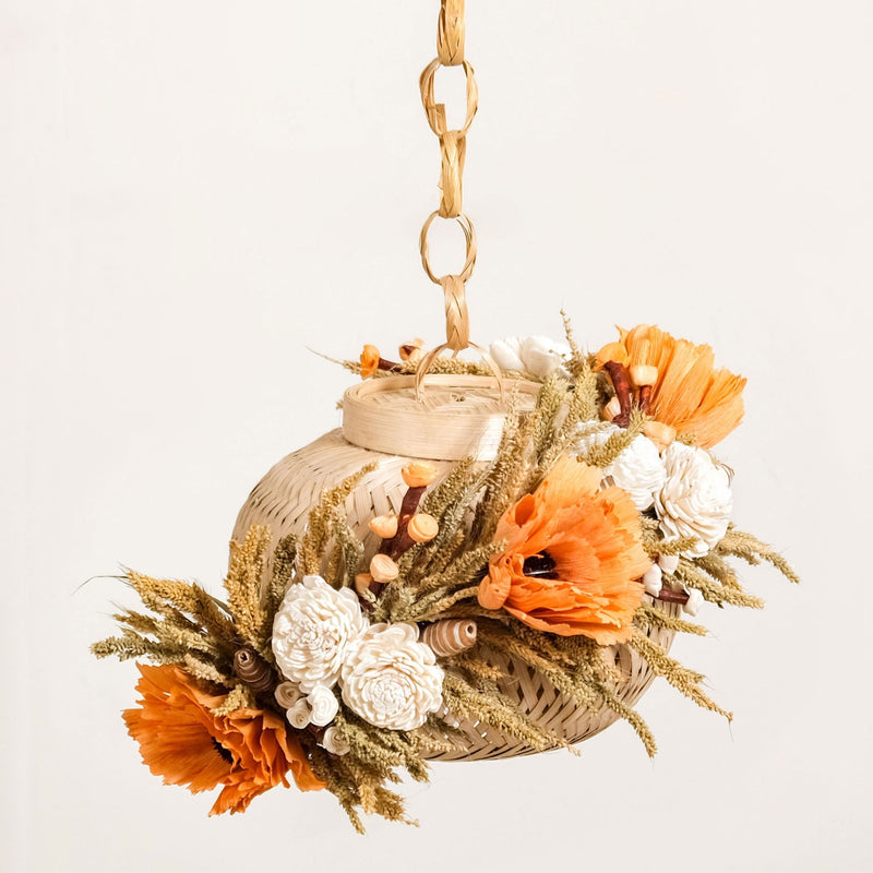 Organic Floral Lantern Orange