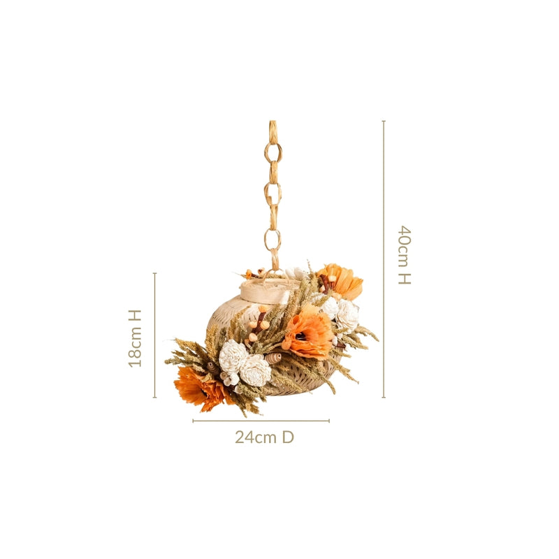 Organic Floral Lantern Orange