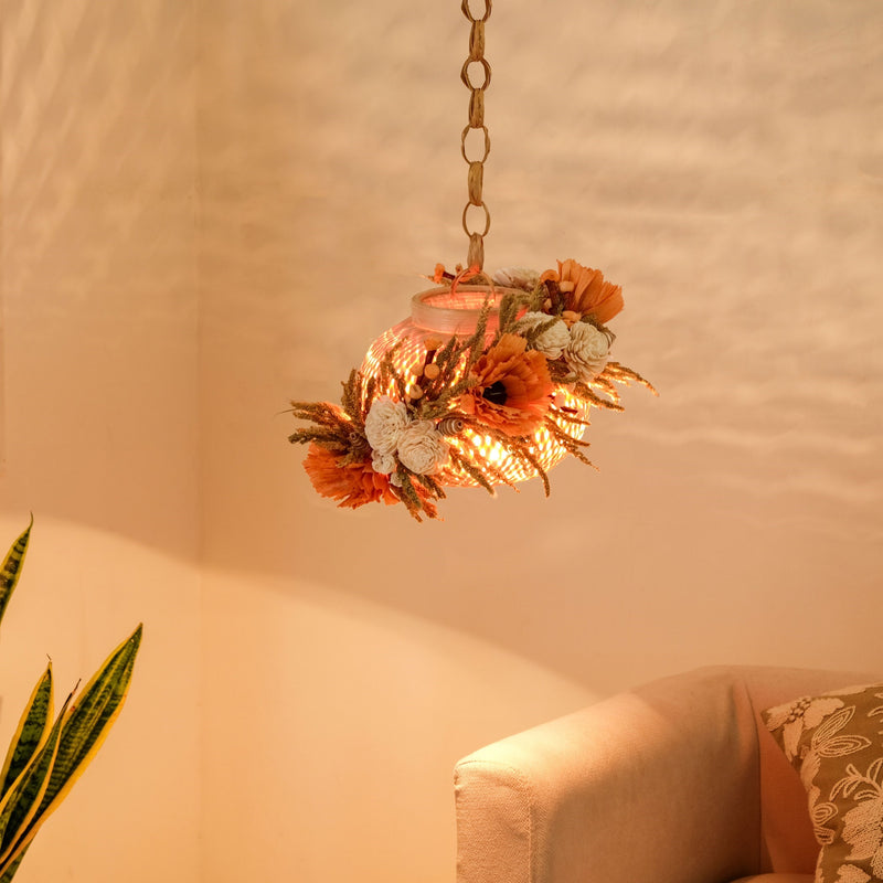 Organic Floral Lantern Orange