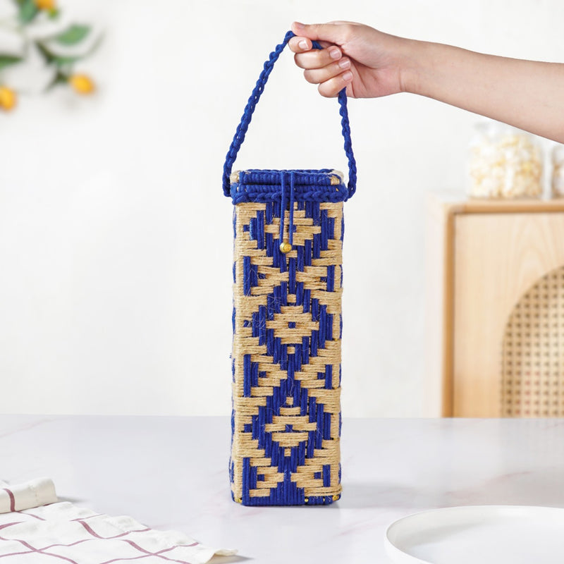 Champagne Bottle Holder Basket Blue