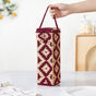 Wine Bottle Holder Handwoven Box Jute Maroon