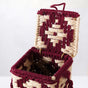 Wine Bottle Holder Handwoven Box Jute Maroon