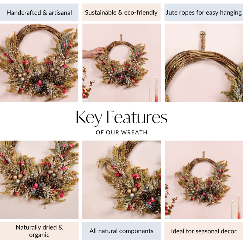 Organic Rustic Red Wreath