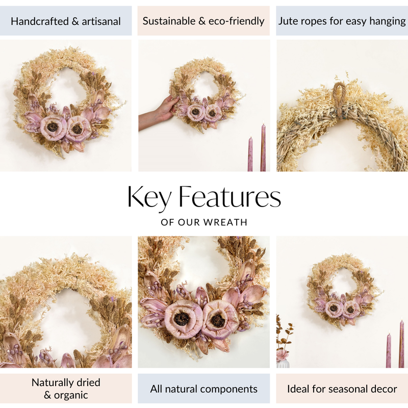 Organic Soft Rose Christmas Wreath