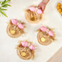 Organic Tea Light Holder Pink Set Of 4