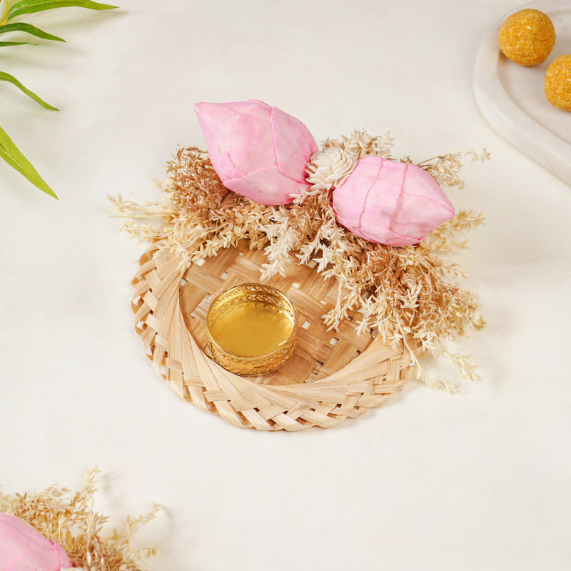 Organic Tea Light Holder Pink Set Of 4