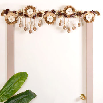 Organic Toran With Sola Flowers And Corn Husk Decoration