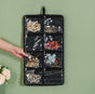 Black Quilted Jewellery Roll Organiser