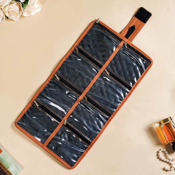 Vegan Leather Foldable Jewellery Organiser