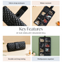 Black Quilted Jewellery Roll Organiser