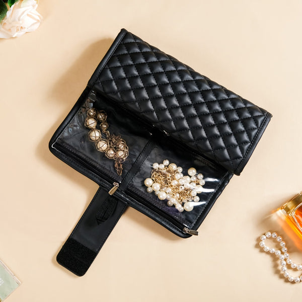 Black Quilted Jewellery Organiser