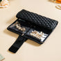 Black Quilted Jewellery Roll Organiser