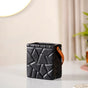 Ceramic Bag Shaped Mini Vase With Handle Black- Ceramic basket, black basket, storage basket, basket for organizing, home storage basket