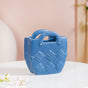 Basket Design Mini Vase For Living Room Blue- Flower vase, ceramic vase, decorative vase, blue flower vase