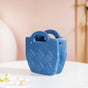 Basket Design Mini Vase For Living Room Blue- Flower vase, ceramic vase, decorative vase, blue flower vase