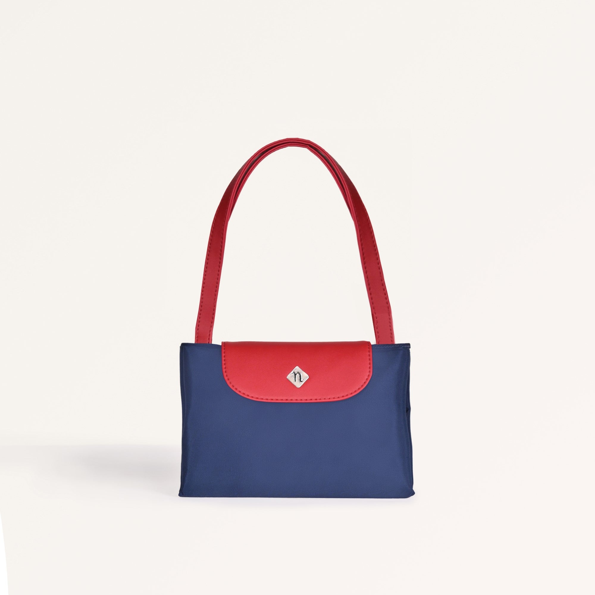 Origami Foldable Shoulder Tote Bag Navy Blue Online Premium Tote