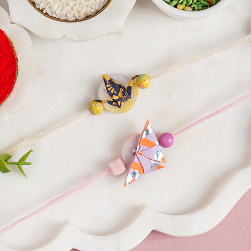 Origami Rakhi For Brother Set Of 4 With Gift Box And Card
