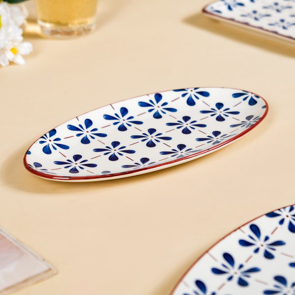 Floral Print Oval Serving Platters Set Of 2 9 Inch