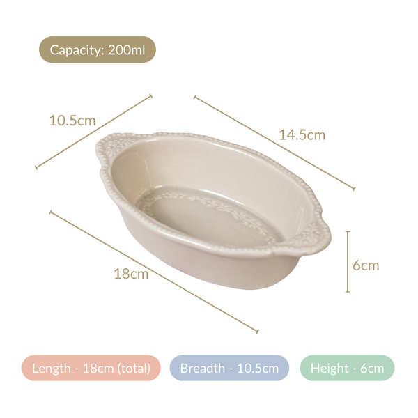 Beige Single Serve Baking Bowl Set Of 4 200ml