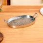 Oval Hammered Stainless Steel Serveware Set Of 2