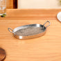 Oval Hammered Stainless Steel Serveware Set Of 2