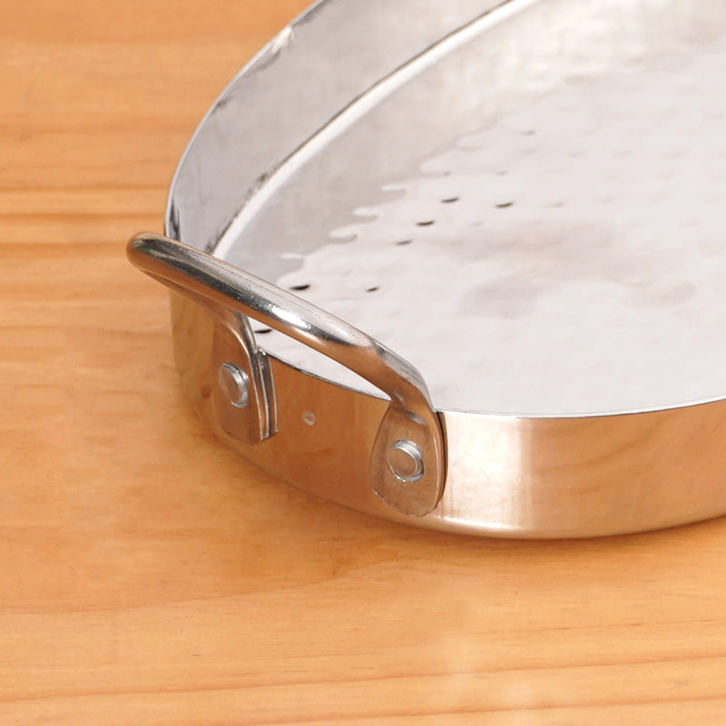 Oval Hammered Stainless Steel Serveware Set Of 2