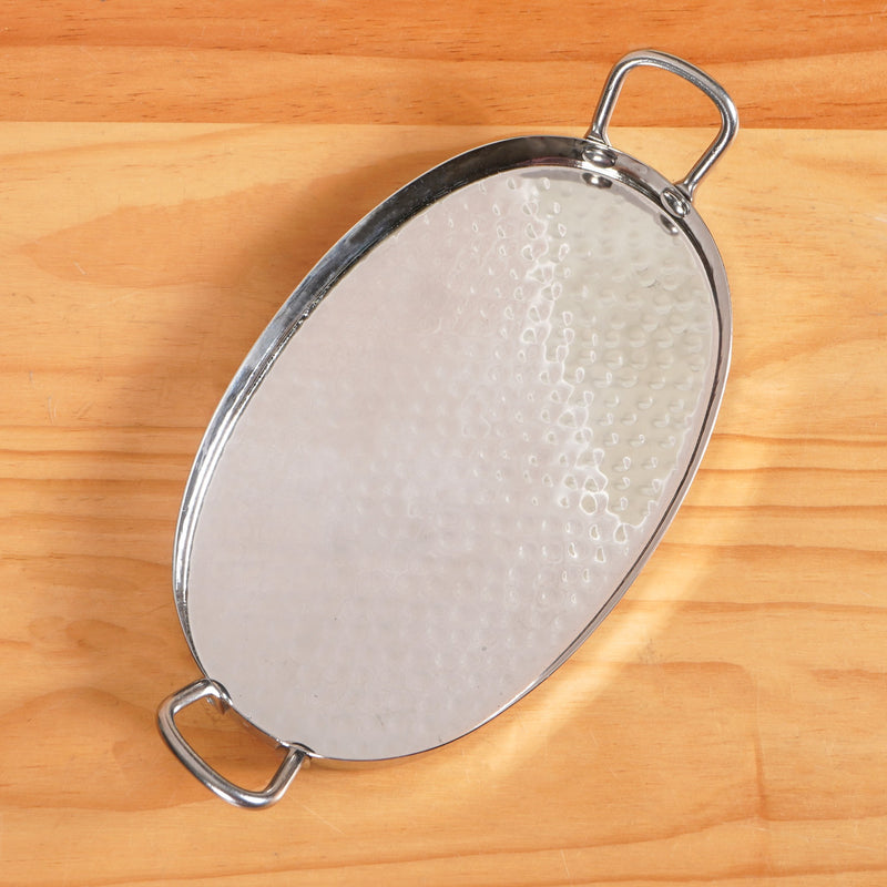 Oval Hammered Stainless Steel Serveware Set Of 2