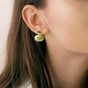 Oval Front Back Drop Earrings Green