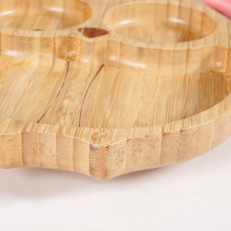 Owl Silicone Suction Divided Plate And Spoon Set For Kids