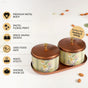 Printed Jar With Tray Set Of 3 In Gift Box