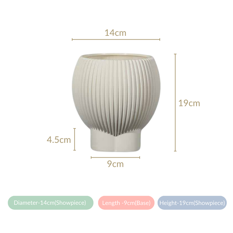 Handmade Fluted Decorative Ceramic Vase - Handmade Decorative Ceramic Flower Vase, Artisan Ceramic Vase, Unique Floral Vase, Handcrafted Flower Vase