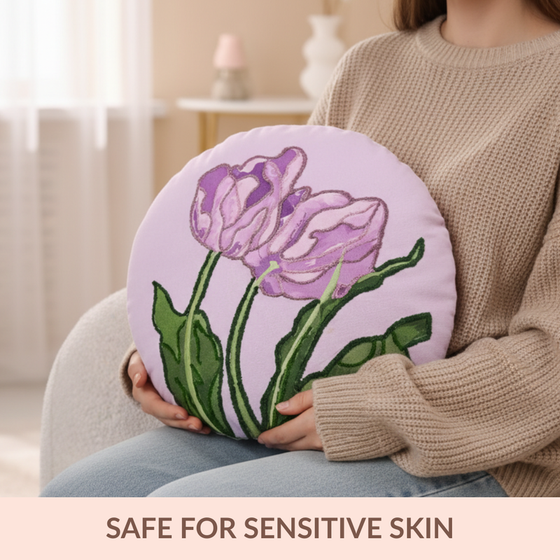 Embroidered Lilac Petal Cushion Cover 40cm