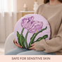 Embroidered Lilac Petal Cushion Cover 40cm