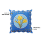 Bloom Era Blue Courtyard Cotton Cushion Cover 43x43cm