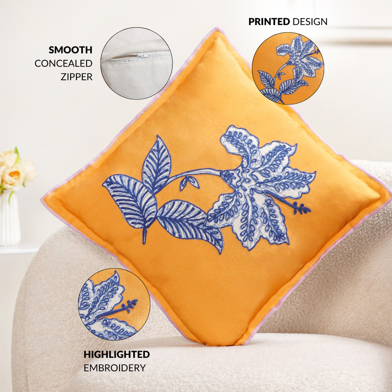 Bloom Era Petal Sketch Cotton Cushion Cover 43x43cm