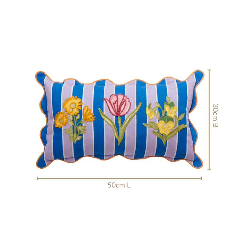 Bloom Era Striped Cotton Cushion Cover 50x30cm