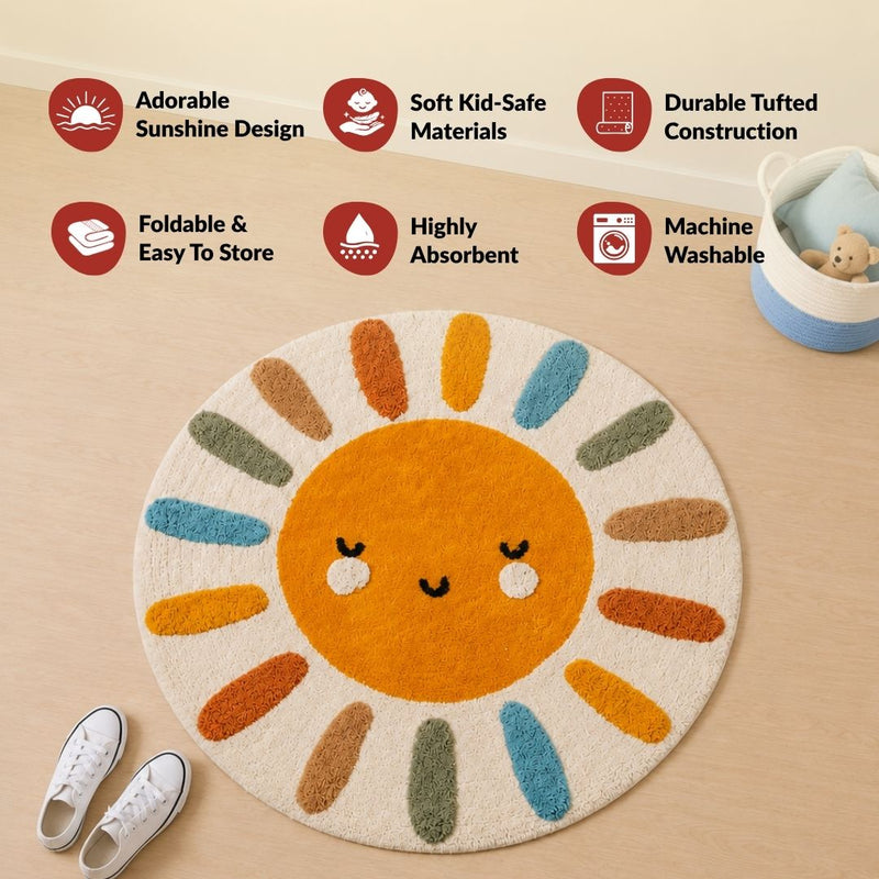 Sunshine Smile Natural Cotton Kids Rug 100cm