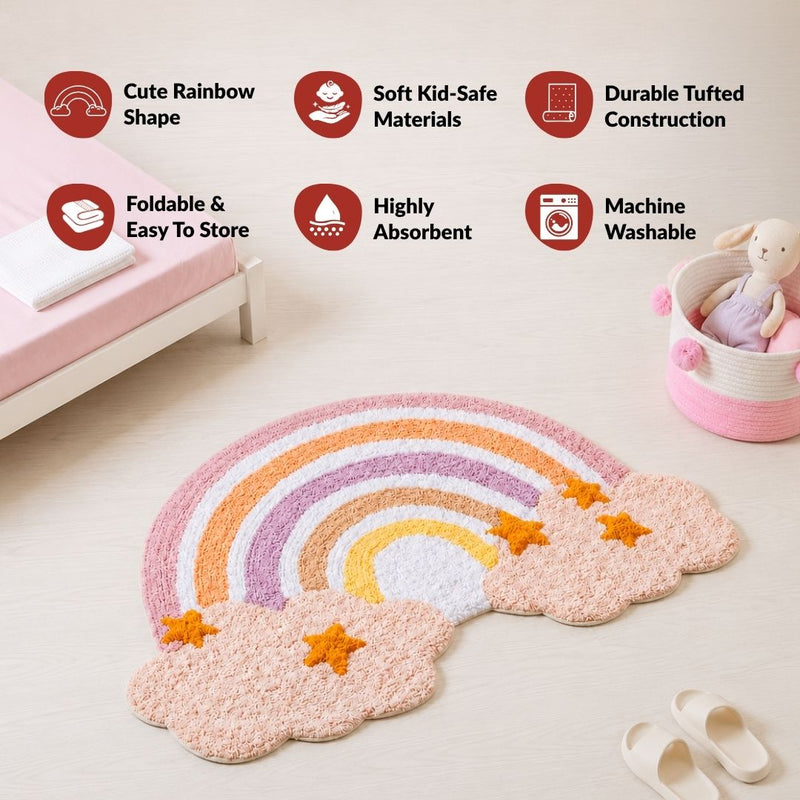 Rainbow Floor Mat For Kids 100x70cm
