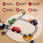 Street Cars Soft Cotton Kids Rug 100cm