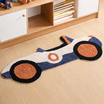 Sports Car Tufted Kids Rug 110x46cm
