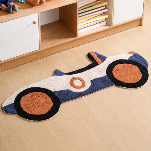Sports Car Tufted Kids Rug 110x46cm