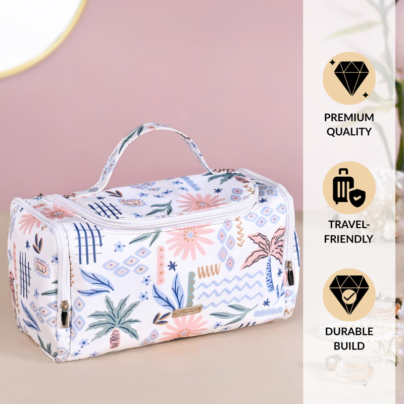 Floral Travel Organiser With Side Pockets