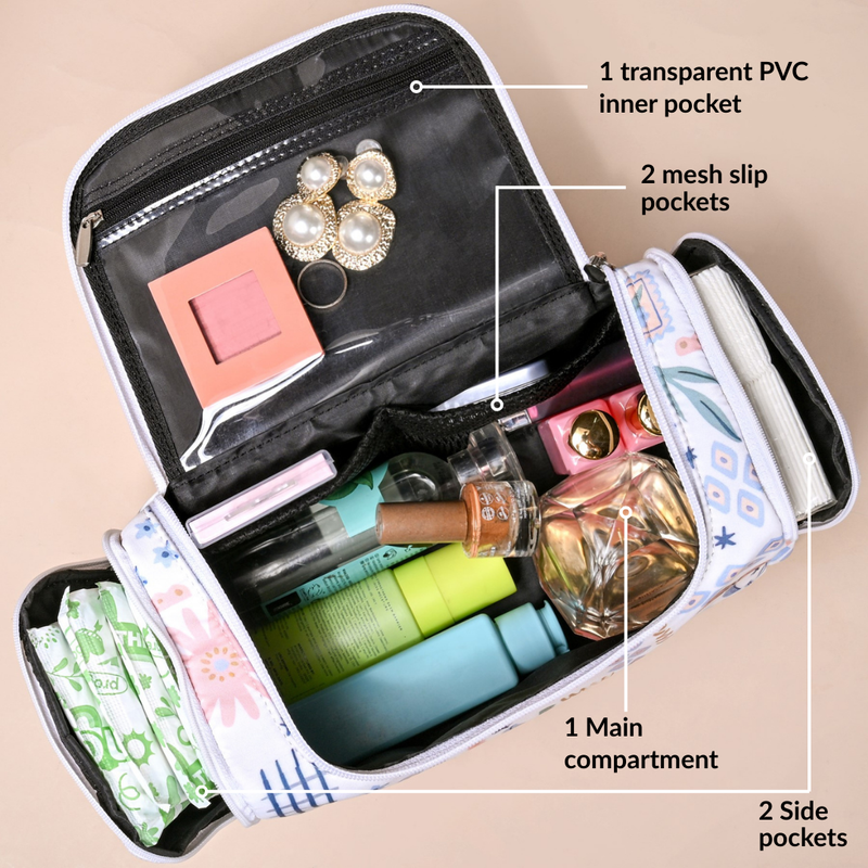 Floral Travel Organiser With Side Pockets