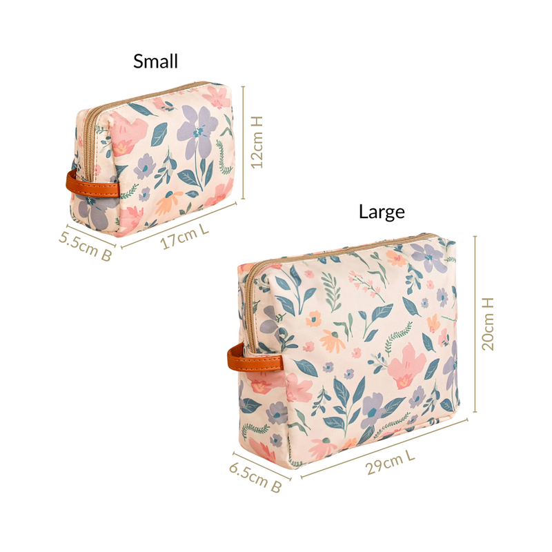Floral Travel Toiletry Kit Bag Set Of 2