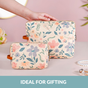 Floral Travel Toiletry Kit Bag Set Of 2