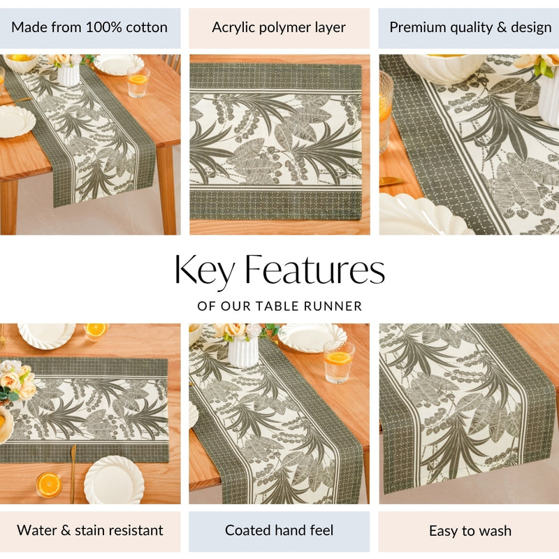 Palm Grove Water Resistant 8 Seater Runner 264x35cm