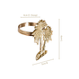 Palm Tree Pure Brass Napkin Ring Set Of 6