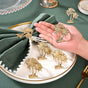 Palm Tree Pure Brass Napkin Ring Set Of 6