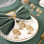 Palm Tree Pure Brass Napkin Ring Set Of 6