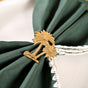 Palm Tree Pure Brass Napkin Ring Set Of 6